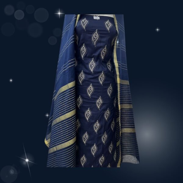 Luxury Lawn 3 Pc – All Over Print Shirt, Zarri Dupatta & Plain Shalwar