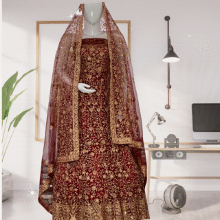 Luxury Fancy Net Bridal Maxi – Full Gehra, Heavy Embellished Wedding Wear